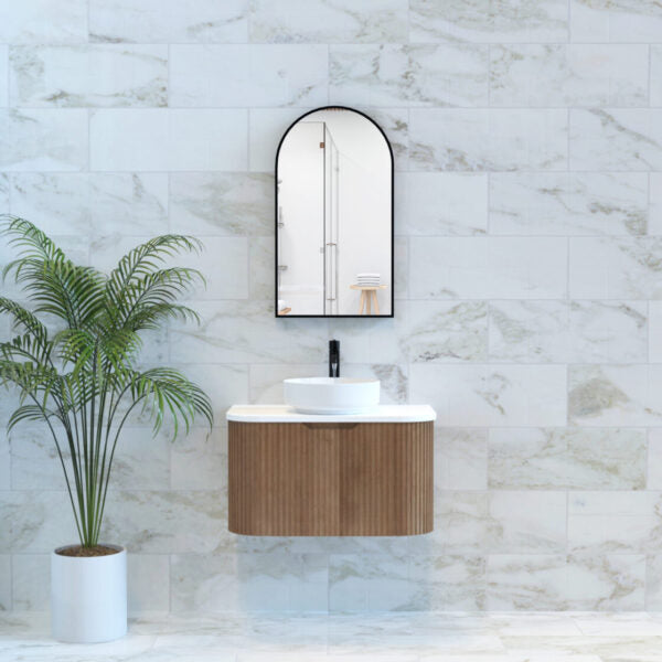 Bergen Solid Timber 750mm Wall Hung Vanity with Carrara Stone Top