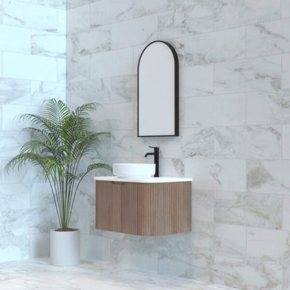 Bergen Solid Timber 750mm Wall Hung Vanity with Carrara Stone Top