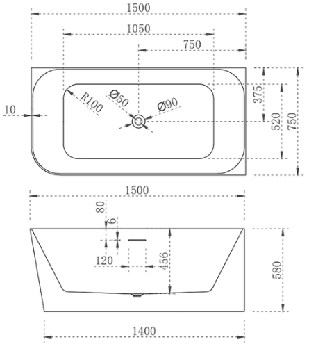 Ashton 1500mm right hand corner (matte white)