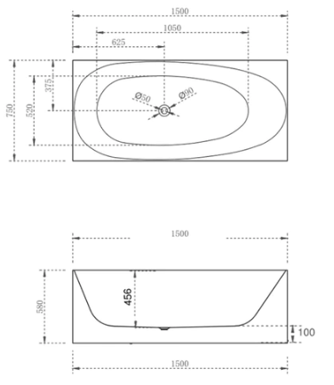 New multi square corner 1500mm (matte white)