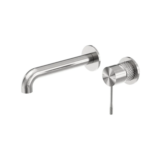 OPAL WALL BASIN/BATH MIXER SEPARATE BACK PLATE 260MM BRUSHED NICKEL