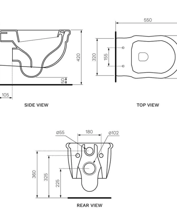 Hermitage Wall Hung Pan (including Soft Close Seat)