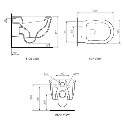 Hermitage Wall Hung Pan (including Soft Close Seat)