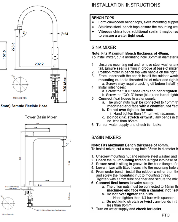 Astro II Gooseneck Sink Mixer - PVD Brushed Brass
