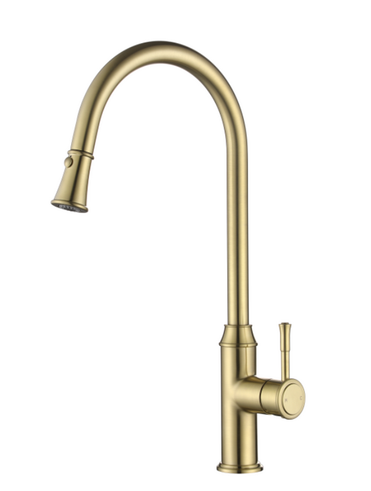 Montpellier Pull-Out Kitchen Mixer - Brushed Bronze