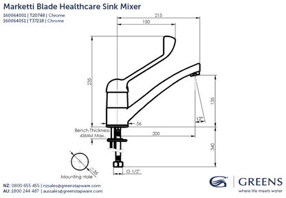 Marketti Health Care Sink Mixer - Chrome
