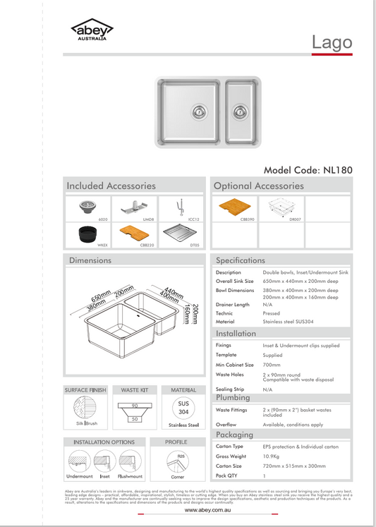LAGO BOWL & 1/2 + ACC + KTA030-BR
