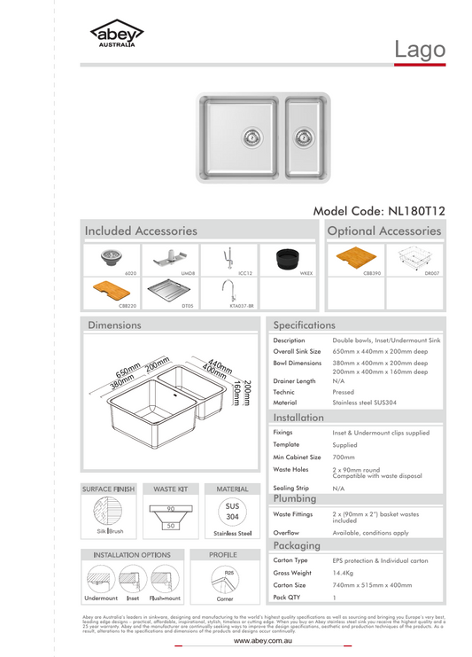 LAGO BOWL & 1/2 + ACC + KTA037-BR