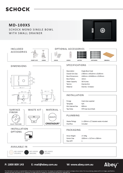 MONO SINGLE BOWL SMALL DRAINER POLARIS