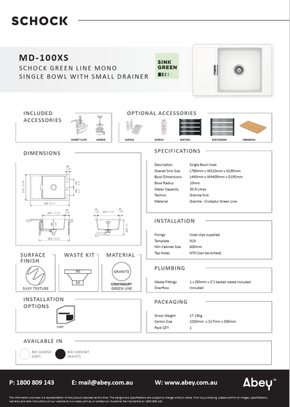 MONO SINGLE BOWL SMALL DRAINER NIGHT
