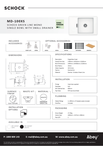 MONO SINGLE BOWL SMALL DRAINER DAY