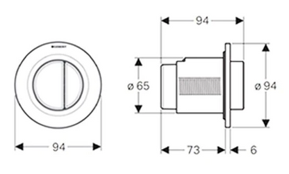 Sigma Raised Button White Inwall