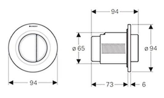 Sigma Raised Button White Inwall