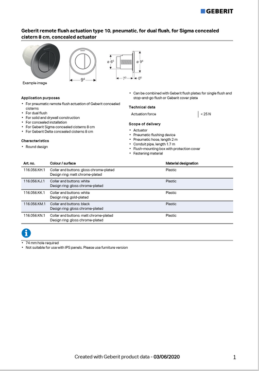 Sigma Type 10 remote in wall matt chrome / bright chrome / matt chrome (Run Out Line)