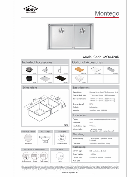 MONTEGO BOWL & 3/4 450 X 775 + ACC