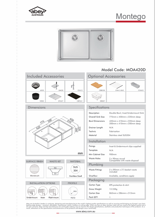 MONTEGO BOWL & 3/4 450 X 775 + ACC