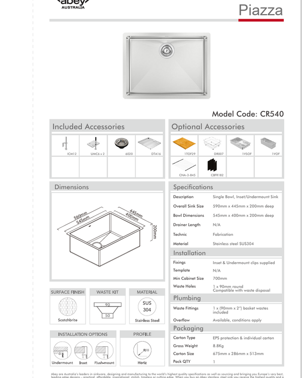 PIAZZA SGL BWL 590X445 + ACC