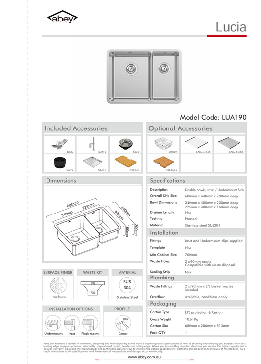 LUCIA BOWL & 1/2 (SINK + DTA16 + CBB245)