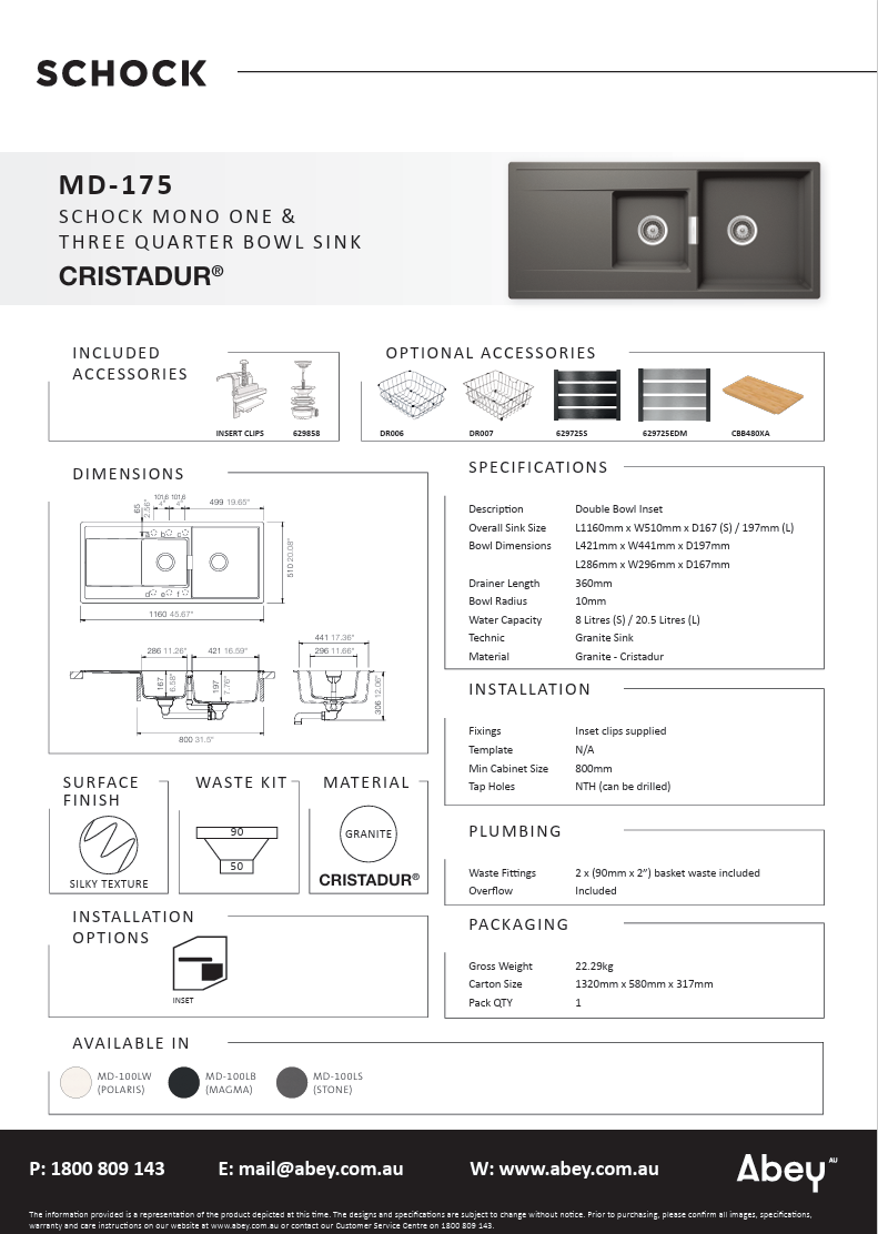 MONO D175 WHITE 1 & 1/3 BOWL