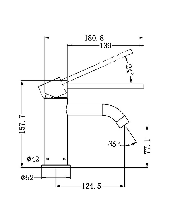 MECCA CARE BASIN MIXER GUN METAL