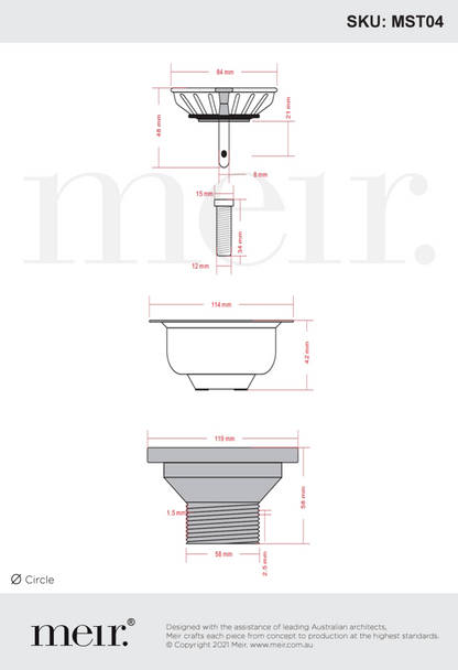Sink Strainer and Waste Plug Basket with Stopper