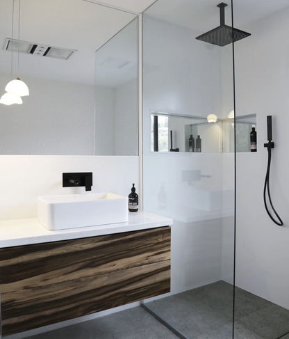 Square Ceiling Shower 300mm rose, 200mm dropper