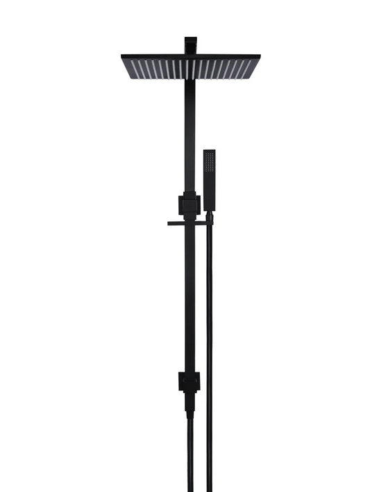 Square Combination Shower Rail 300mm rose