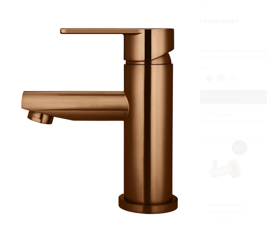 Round Basin Mixer - Paddle Handle