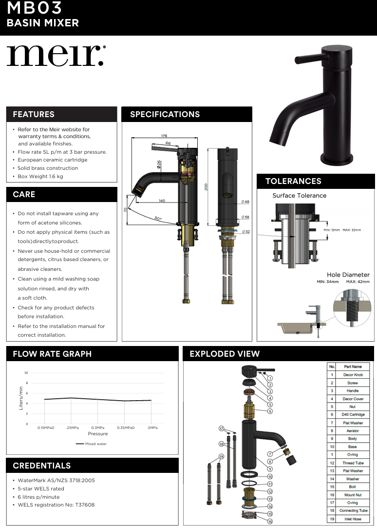 Round Basin Mixer Curved