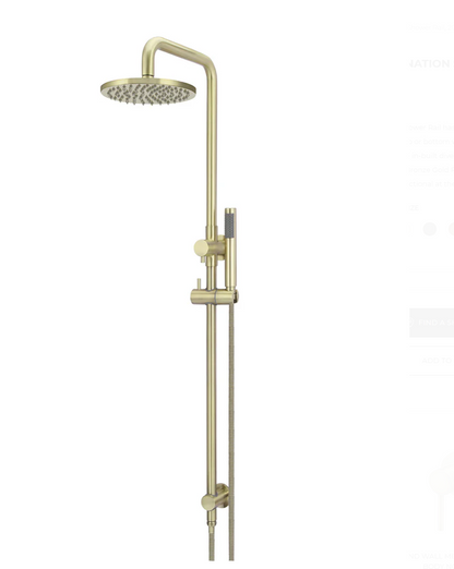 Round Combination Shower Rail 200mm Rose, Single Function Hand Shower
