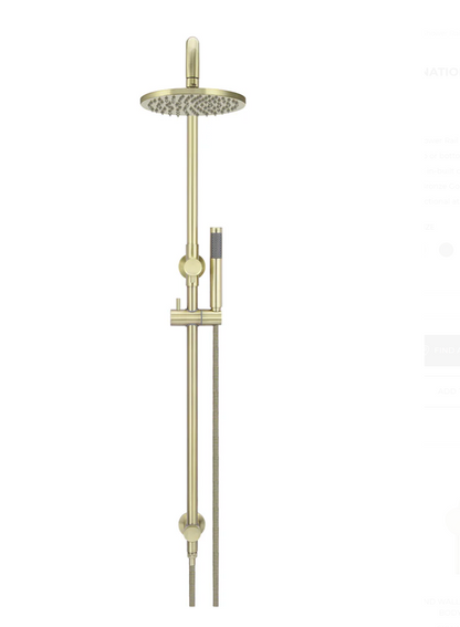 Round Combination Shower Rail 200mm Rose, Single Function Hand Shower