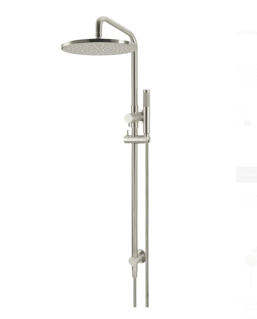 Round Combination Shower Rail 300mm Rose, Single Function Hand Shower