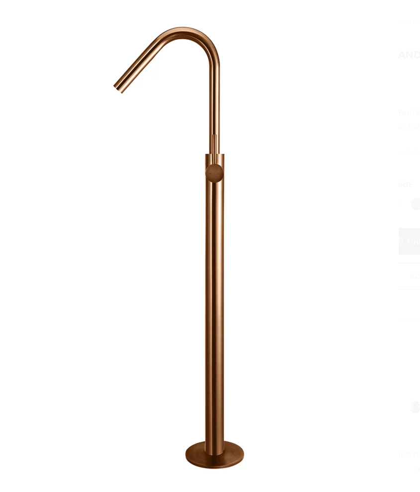 Round Freestanding Bath Spout and Hand Shower