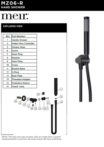 Round Hand Shower on Swivel Bracket, Single Function Hand Shower