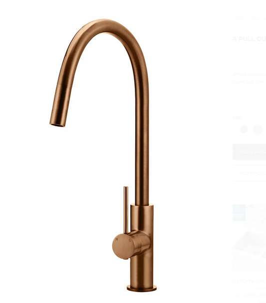 Round Piccola Pull Out Kitchen Mixer Tap