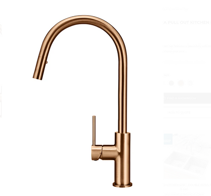 Round Piccola Pull Out Kitchen Mixer Tap
