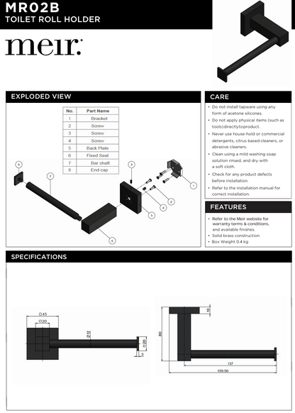 Square Toilet Roll Holder
