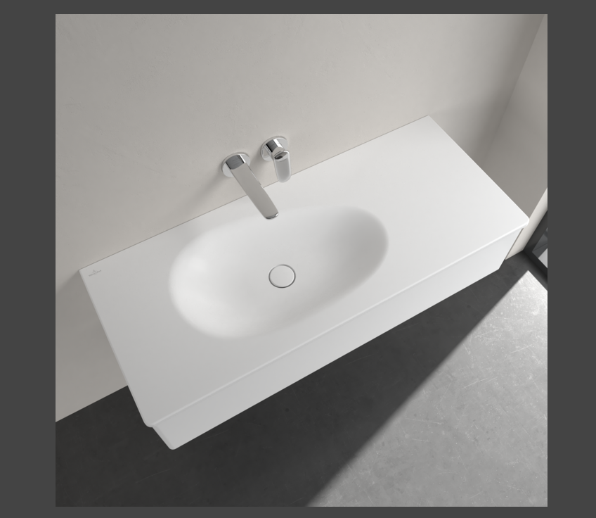 Antao 1200 Vanity Basin NO TH C+ Stone White NO OF