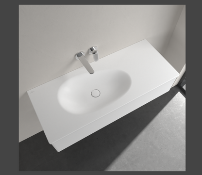 Antao 1200 Vanity Basin NO TH C+ Stone White NO OF