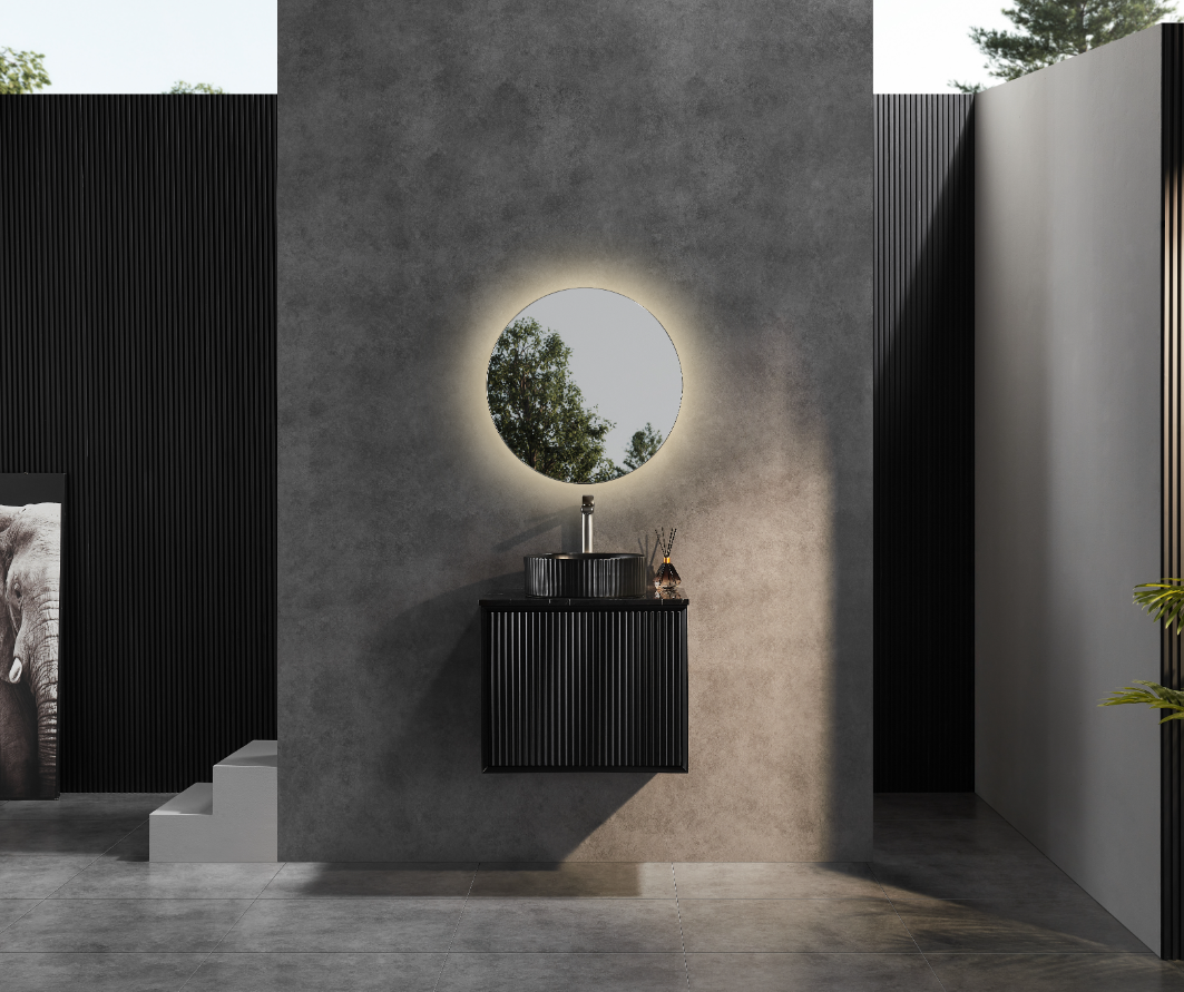 Kirribilli Matte Black PVC 750mm Wall Hung Vanity (Cabinet Only)