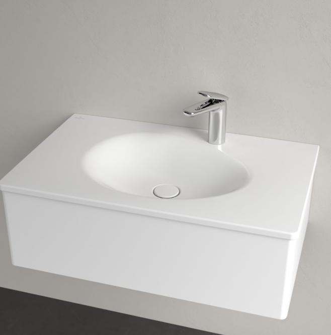 Antao 800 Vanity Basin 1 TH C+ Stone White NO OF