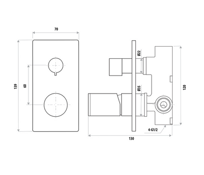 The GABE Diverter Mixer - Gun Metal