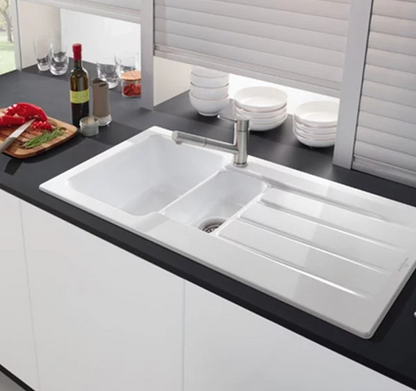 Architectura 80 1160 1 & 3/4 Drainer No Tap Hole Ceramic Plus