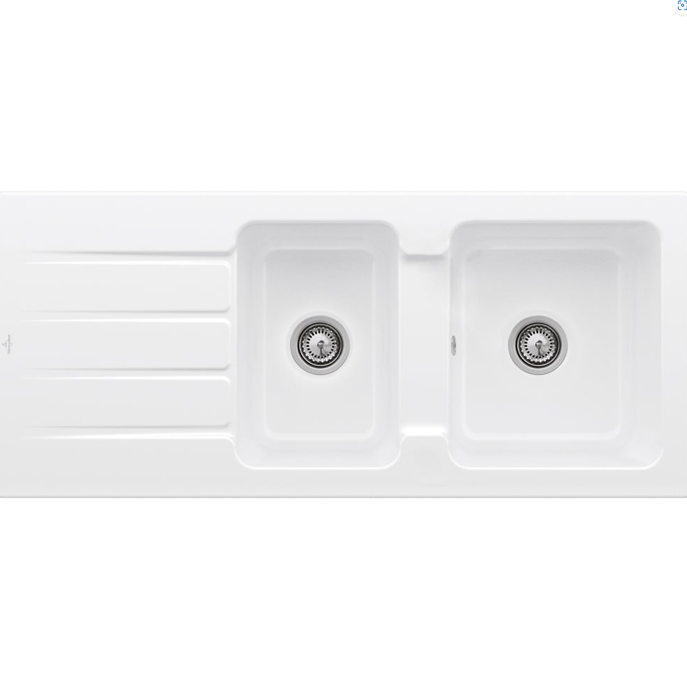 Architectura 80 1160 1 & 3/4 Drainer No Tap Hole Ceramic Plus