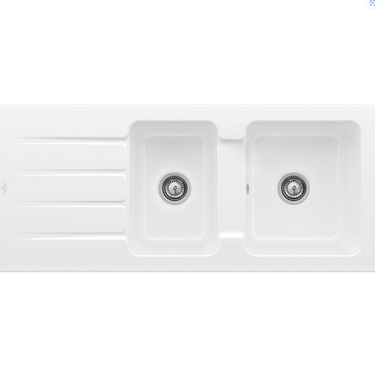 Architectura 80 1160 1 & 3/4 Drainer No Tap Hole Ceramic Plus