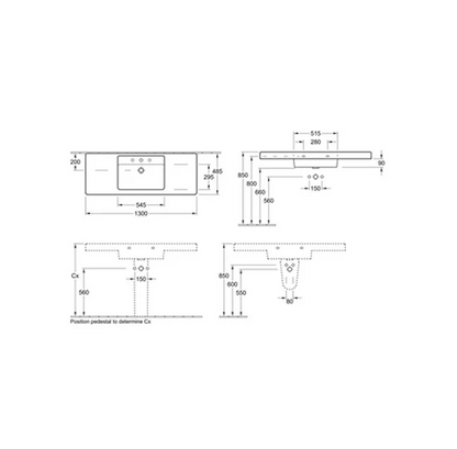 Architectura 1300 Wall Basin