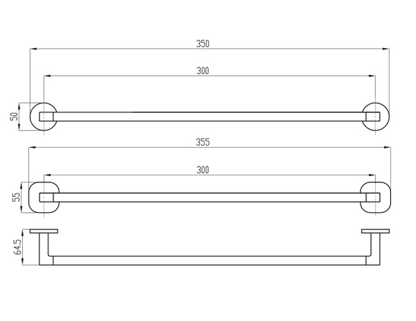 Architectura 300mm Towel Rail