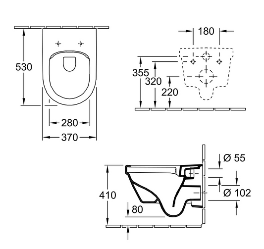 Architectura 3.0 DirectFlush Wall Hung Toilet | P Trap Slim Seat