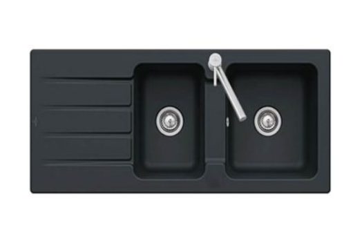 Architectura 1160 Drainer Sink No Tap Hole Ebony CeramicPlus