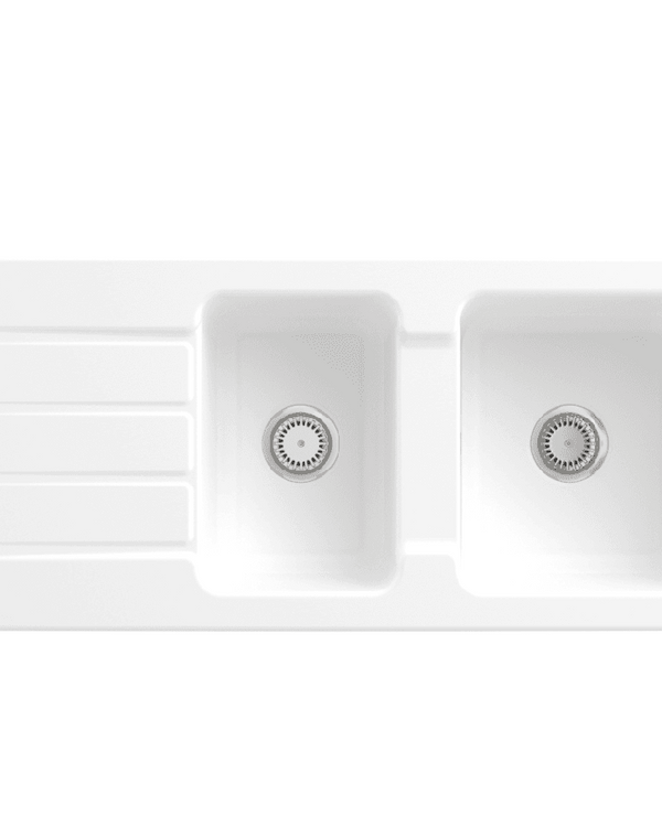 Architectura 1160 Drainer Sink No Tap Hole Stone White CeramicPlus